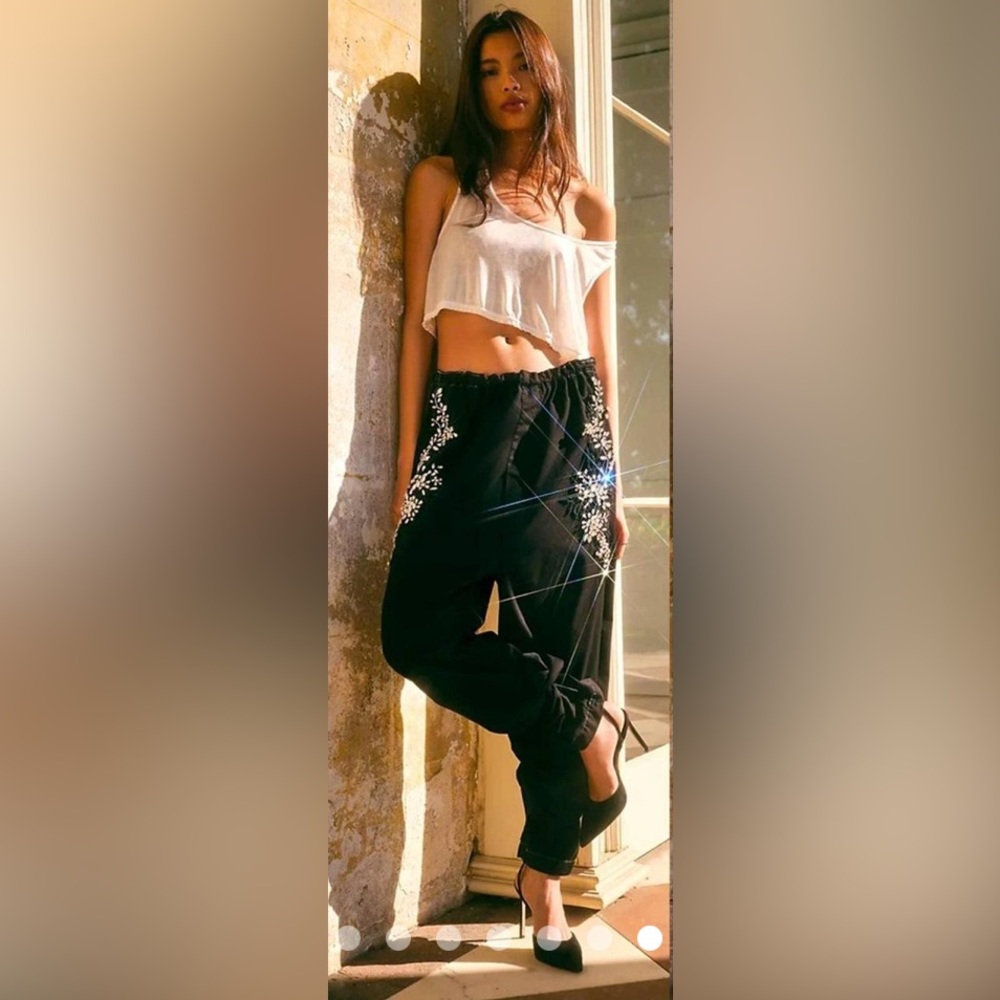 Free People parachute pants  Tricia Fix Embellished Parachute Pants